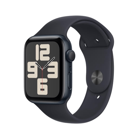 Open Box Apple Watch SE (2nd Gen) [GPS 44mm] Smartwatch with Aluminum Case with Midnight Sport Band M/L. Fitness & Sleep Tracker, Crash Detection, Heart Rate Monitor - Midnight