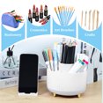thumbnail image 4 of SAYEEC White 360°Rotatable 5-Compartment Desktop Pen Holder Organizer with Phone Stand for Office Home, 4 of 8