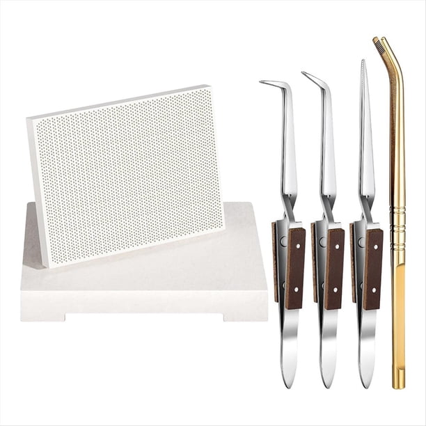 Kit de Soldadura de Joyería, Bloque de Soldadura, Placa de Soldadura de Cerámica en Forma de Panal, Alicates de Cobre, Pinzas de Soldadura, Herramientas y Suministros