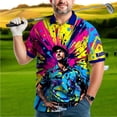 thumbnail image 6 of HOMYGIFTS Men’s Pop Art Neon Grunge Golf Polo – Graffiti Spray & Metallic Sunburst, 6 of 8