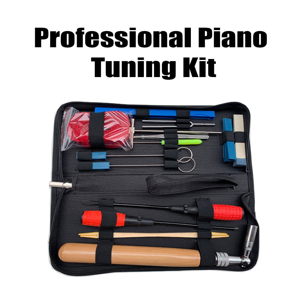 Professional Piano Tuning Kit 16Pcs Piano Tuner Tool Set Including Tuning Wrench Lever Felt Piano Repairing Accessories