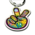 thumbnail image 7 of Dan Morris - Peace Fingers Keychain, Limited Edition Dual Sided Peace Artwork Keyring -1.96"x1.37", 7 of 7