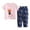 Pink, variant on Kiijoy Little Boys Pajamas Cartoon Print Short Sleeve Top & Pants Sleepwear Set, Sizes 3-14