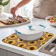 thumbnail image 2 of Sunflower Design Dish Drying Mat, 16x18 Microfiber Floral Pad for Kitchen Counter or Sink Area, Foldable and Absorbent Rack Mat, 2 of 6