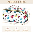 thumbnail image 4 of FORMRS Makeup Bag Travel Cosmetic Organizer for Women Fold Flat Zipper Pouch with Handle, Red Triangles, 4 of 8