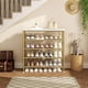 thumbnail image 4 of Organizador de zapatos de metal, 5 niveles con tablero superior de MDF, estante organizador de almacenamiento para zapatos, para entrada, pasillo y armario, 4 of 6