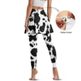 thumbnail image 4 of COEQINE Women Fashion Tennis Skirted Legging with Pockets Cow Spot Print High Waist Moisture-Wicking Yoga Skirts with Leggings for Women Breathable Elastic Golf Pickleball Skort Pants, 2XL, 4 of 7