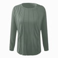thumbnail image 4 of Towmus Women Long Sleeve T Shirts Crewneck Sweatshirts Fall Casual Tunic Tops Loose Fit Elastic Blouse for Women, 4 of 5