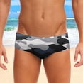 thumbnail image 5 of kamemir Mens Swimwear Mens Summer Stretch Swimming Briefs 3D Printed Elastic Band(Z-Black,L), 5 of 5