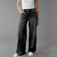 thumbnail image 2 of Women's Trendy Relaxed Fit Straight Leg Jeans with Stretch High Waist Comfortable Wide Leg Denim for Casual Style, 2 of 8