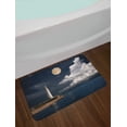 thumbnail image 2 of Lighthouse Bath Mat, Lighthouse Moonlight Island Large Clouds Sea Seaside Waterfront Night Time Bay, Non-Slip Plush Mat Bathroom Kitchen Laundry Room Decor, 29.5 X 17.5 Inches, Multicolor, Ambesonne, 2 of 2