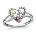 thumbnail image 1 of Sterling Silver Three-Heart Promise Ring with Diamond Accent, 1 of 4