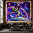 thumbnail image 6 of Space Adventure Vibrantly With Tree Frog Shades Bright, Mystical Fantasy for Space Lovers, Galaxy Room Decor, Graduation Gift, Tapestry Wall Hanging for Bedroom and Dorm, 6 of 7