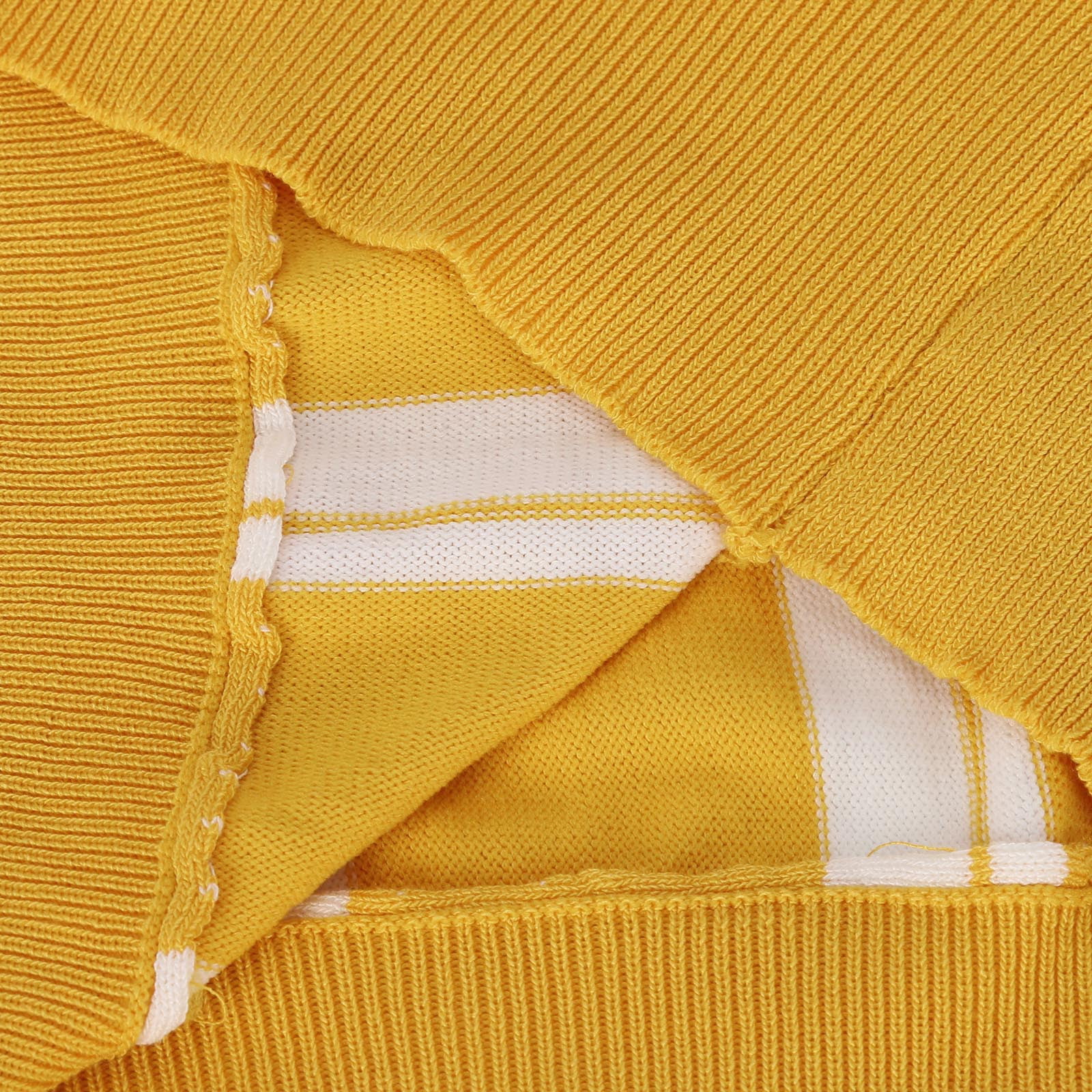sckarle Men's Striped Knit Polo Shirt