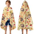 thumbnail image 3 of Fall Hedgehog and Leaves Hooded Bath Towel，50"x30" for Ages 3 To 12 Kids, Quick Dry Lightweight Soft Microfiber Hood Beach Towel Cover Up for Kids, 3 of 7