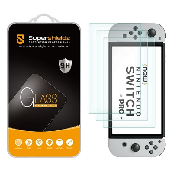 [3-Pack] Supershieldz for Nintendo Switch OLED 2021 Tempered Glass Screen Protector, Anti-Scratch, Anti-Fingerprint, Bubble Free