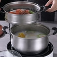 thumbnail image 4 of Shisuyan 1 Set Stainless Steel Stack and Steam Pot Kitchen Cooking Pot Steaming Cookware, 4 of 9
