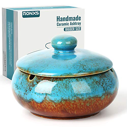 RONXS Ashtray, Outdoor Ash tray for Patio with Lid, Windproof Ashtrays