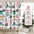 thumbnail image 6 of Christmas Shower Curtain for Bathroom Decor Pink Xmas Tree Socks Gingerbread Man Winter New Year Holiday Waterproof Fabric Shower Curtains with Hooks 72x72 in, 6 of 6