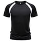 thumbnail image 1 of Tops para hombre, blusas y camisas de cuello redondo y manga corta para hombre Camisa de manga corta con cuello redondo y bloques de color liso de malla para hombre Blusas deportivas casuales Camisas, 1 of 6