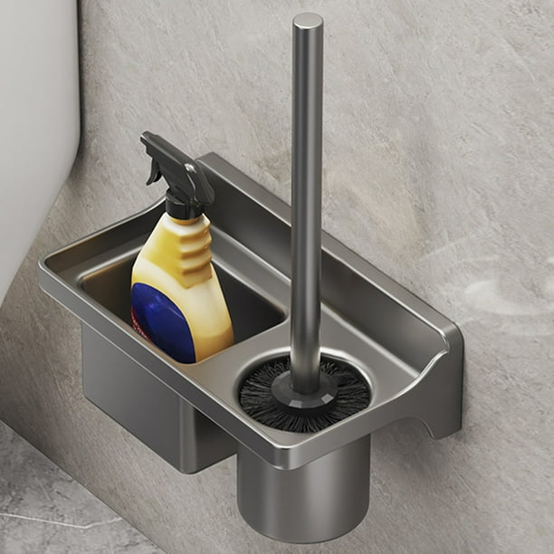 RKSTN toilet brush Wall-mounted Toilet Brush With Base Two Storage Holes Household No Dead Angle Toilet Brush Toilet Cleaning Brush Set