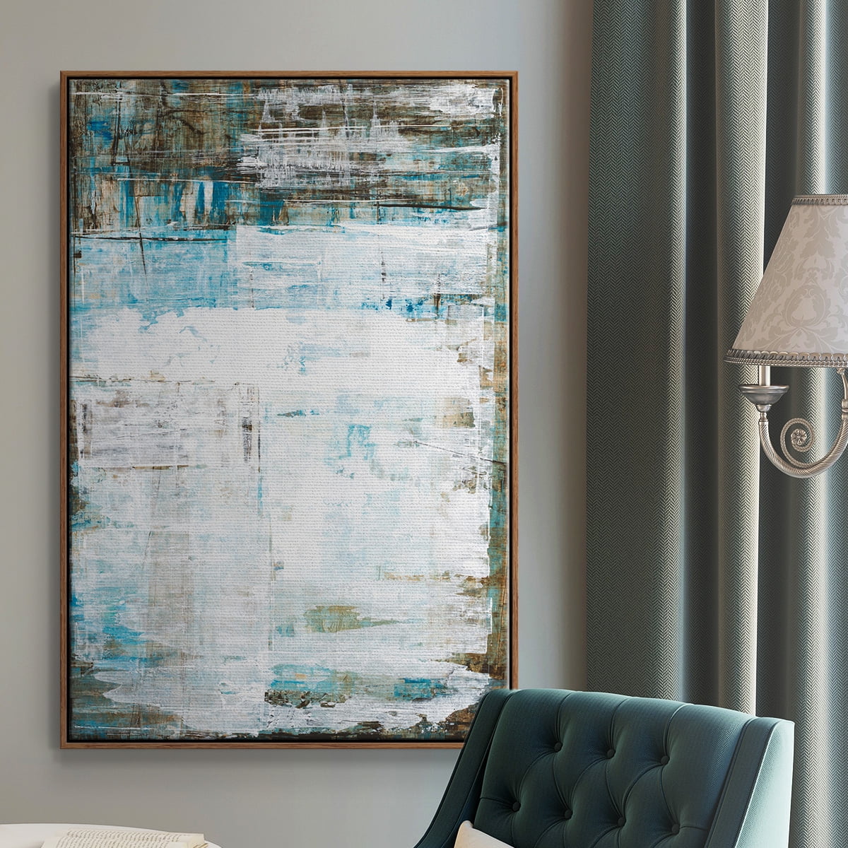 Beach Glass Framed Premium Gallery Wrapped Canvas - Ready to Hang