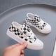 thumbnail image 5 of Zapatos de lona a cuadros con tablero de ajedrez en blanco y negro para niños, zapatos casuales para niños y estudiantes, zapatos de tabla para niñas, zapatos de galleta transpirables, 5 of 5