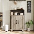 thumbnail image 6 of SONGMY  Fluted Storage Cabinet, Farmhouse Storage Cabinet with 2 Doors and Open Drawer, Adjustable Shelves, Living Room, Dining Room, Home Office, Wooden, Grey, 6 of 6