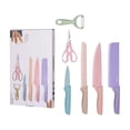 thumbnail image 1 of Juego de 6 cuchillos de cocina de acero inoxidable de colores, 1 of 7