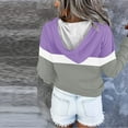 thumbnail image 4 of Olyvenn Women's Color Block Hoodie Button Up Long Sleeve Henley Tops Cute Drawstring Loose Casual Pullover with Kangaroo Pocket Gray L, 4 of 6