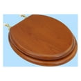 thumbnail image 2 of Renovators Supply Light Mahogany Wooden Toilet Seat Round Toilet Seat w/Brass PVD Hinges and Non Slip Bumper, 2 of 8