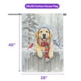 thumbnail image 5 of Playful Golden Retriever Welcomes Winter Snowy Day with Cardinal Bird House Flag 28x40in Double Sided Goldens Dog Lover Gifts Idea Outdoor Decor - 2017, 5 of 5