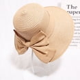 thumbnail image 3 of 56-60cm hat circumference women's straw hat sunshade sunscreen outdoor travel bow beach hat-Khaki, 3 of 6