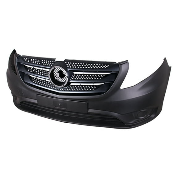 New Aftermarket  Black Front Bumper Cover Replaces 44788504259B51 Without Fog Light Holes fits 2016-2021 Mercedes-Benz Metris