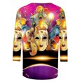 thumbnail image 5 of Carnival Clothes for Women,Carnival Cruise T Shirts for Women,Glitter Mask Graphic Mardi Gras Clothing Women Plus Size,Fashion Womens Carnival Mask Printed 3/4 Sleeve Round Neck Shirts Carnival Tops, 5 of 5