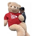 thumbnail image 4 of Giant 6ft Valentine Teddy Bear Wearing I Love You T-Shirt, 6 Foot Teddy Bear 72 Inches Beige Soft Big Stuffed Animal Packed in Big Box Ready to Hug, 4 of 7