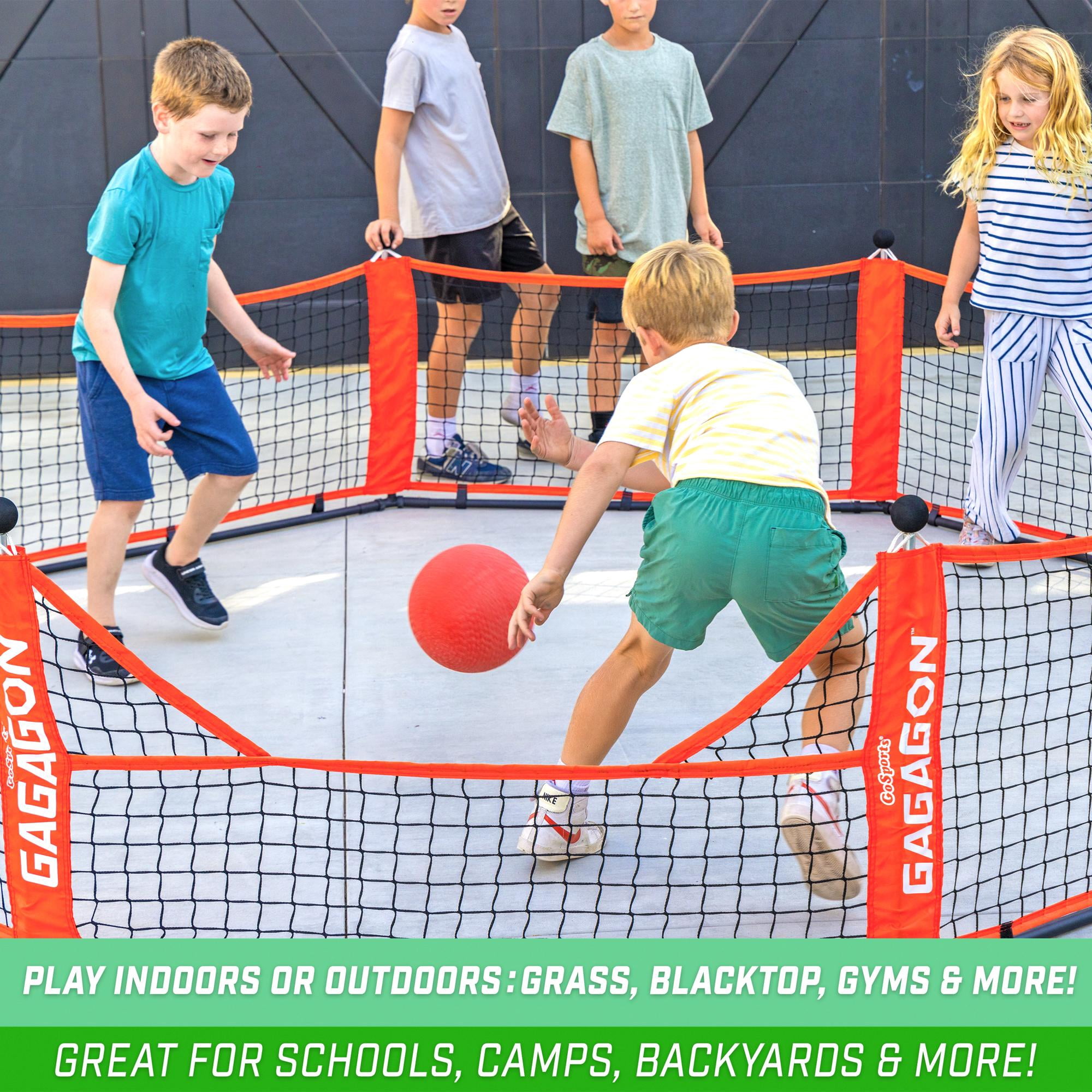 GoSports Gagagon 10 ft Gaga Ball Pit - Portable Indoor/Outdoor Game Set - Includes 2 Balls and Carrying Case