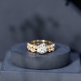 thumbnail image 6 of Rosec Jewels Lab Created Diamond Ring Set - 8 mm Round Engagement Ring with Wedding Band - EF-VS Grade, 10K Yellow Gold, US 4.00, 6 of 8