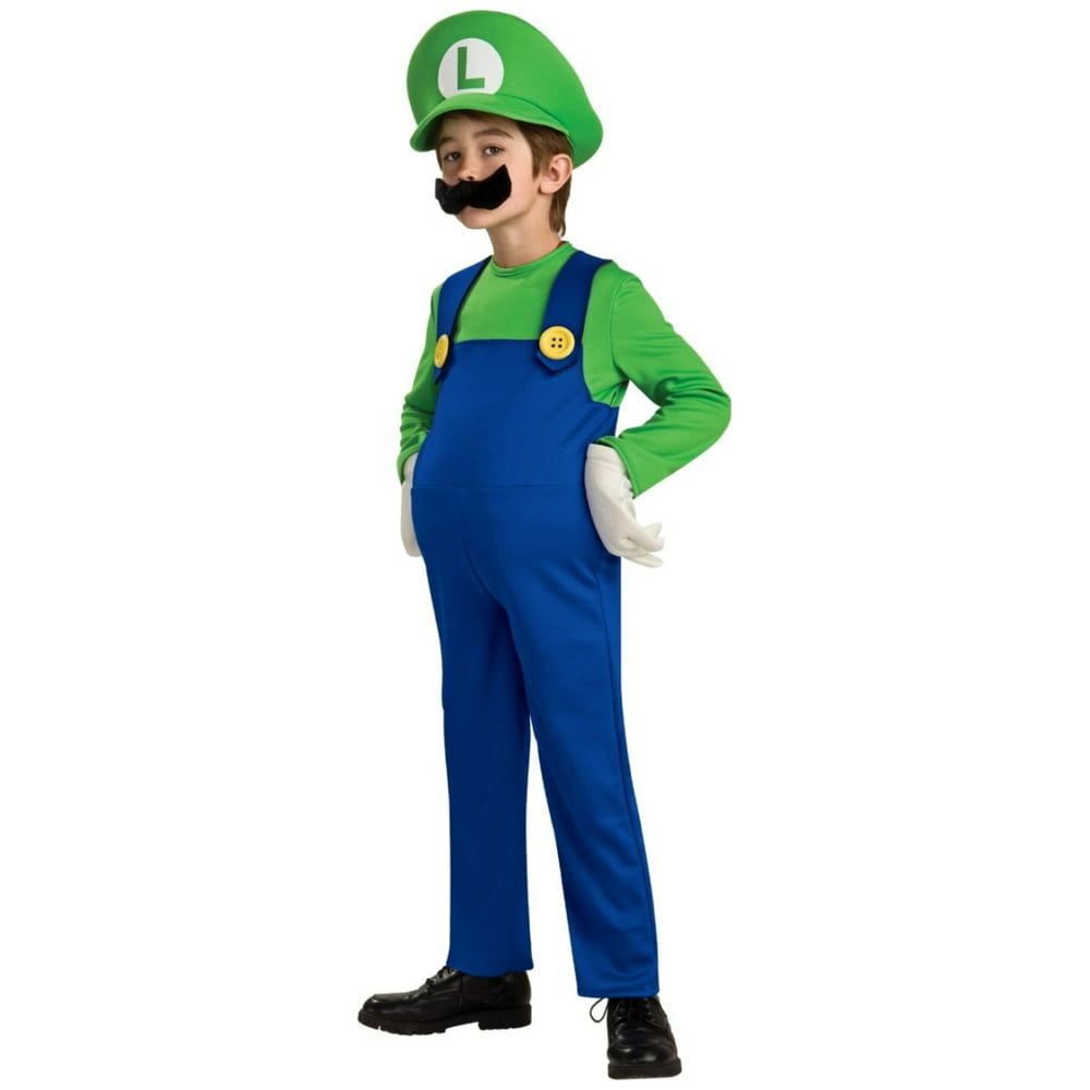 Deluxe Mario and Luigi Kids Costume Luigi Green - Toddler - Walmart.com ...