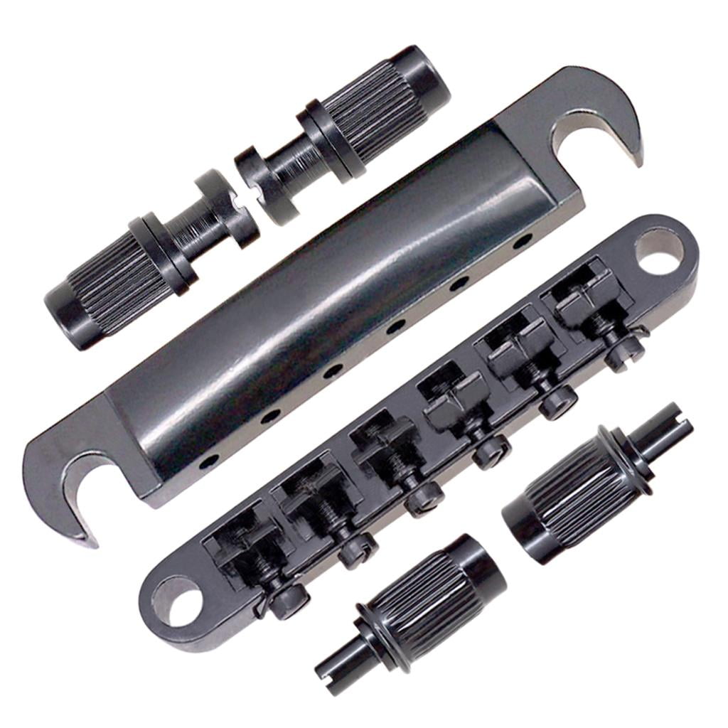 Dualoai Bridge & Stop Tail Bar for LP EPI Electric Guitar Parts - Black
