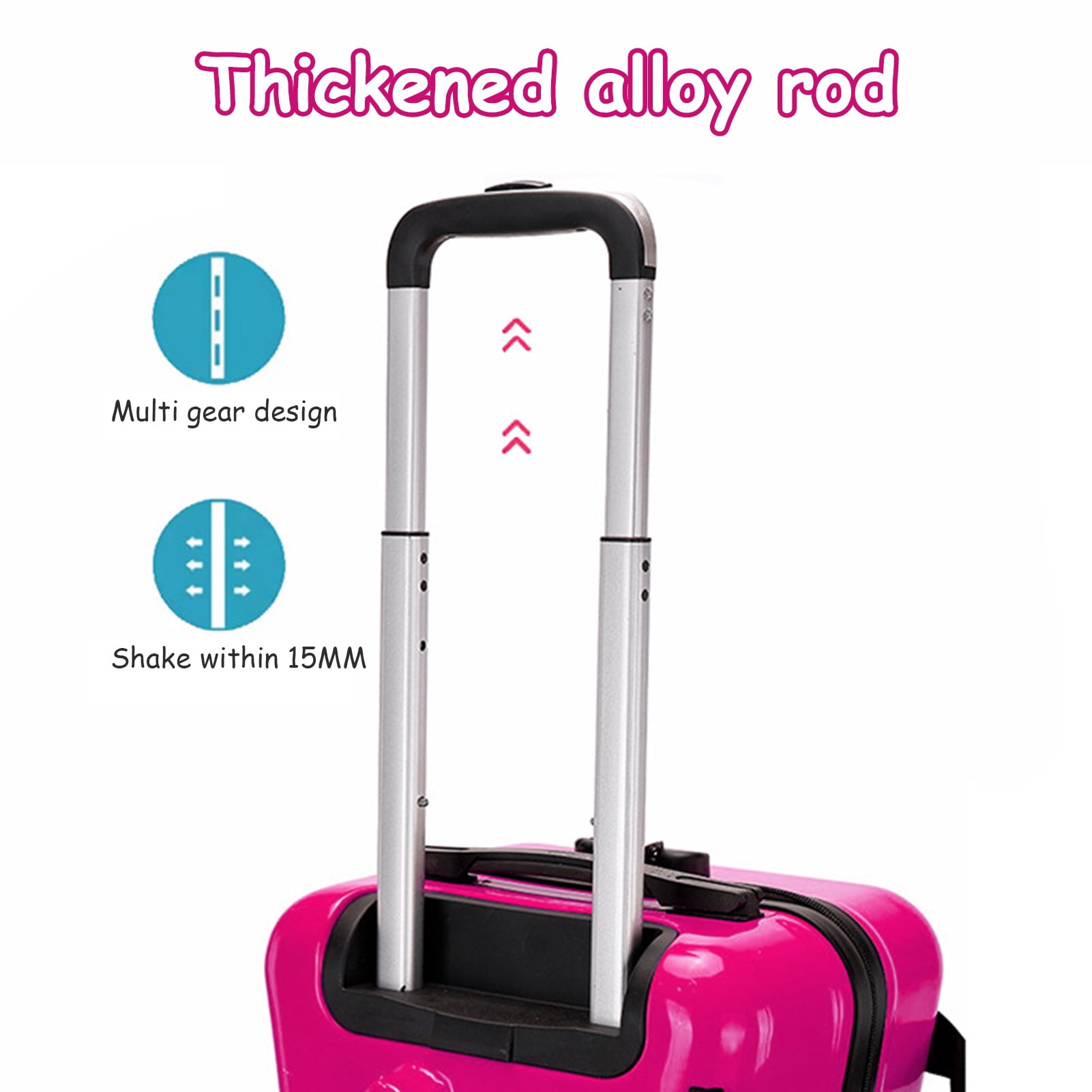 Suhire Kids Carry-On Luggage with Seat, 20 Inch Children Travel Suitcase with Wheels and Safety Belt, Impact Resistant Rolling Suitcase
