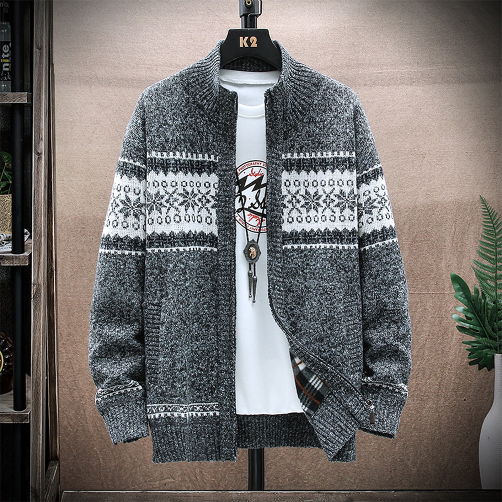 Yunmic Mens Clearance Men's Fashion Casual Men's Sweater Coat Plus ...