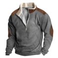 thumbnail image 2 of Wutalume Men's Outdoor Standing Collar Sweatshirt, Spring Casual Tops, Loose Fit Long Sleeve for Hiking and Leisure, Durable Material for Active Lifestyles,Gray M, 2 of 5