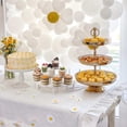 thumbnail image 6 of 3 Tier Cupcake Display Stand Wooden Semi-Circle Dessert Display Riser Floral White Wood Cake Display Stand Rustic Wood Cup Cake Dessert Display Riser for Wedding Party Decoration, 6 of 6