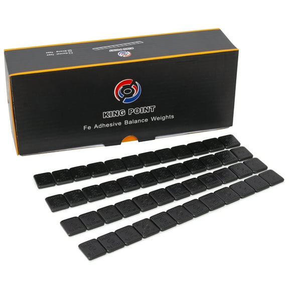 Myers Tire Supply King Point 1/4oz Black Steel Adhesive Tape Stick-On Wheel Weights, Low Profile, High Quality for Cars, Trucks and SUV’s, 576 Pieces
