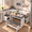 White and Gray, variant on IDEK Breakfast Nook Table Set for Kitchen - Space Saving L Shaped Corner Dining Table Set with Bench Seating for Dining Room Apartment, White and Gray