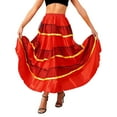 thumbnail image 2 of YONGHS Women's Long Swing Layered Skirt for Flamenco Belly Dance Spanish Bull Performance Costume Type B 180 Degree One Size, 2 of 7