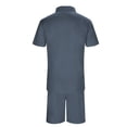 thumbnail image 4 of Wyzesi Athletic Shorts Suit for Men Inseam Men's Suit Two Suits Men's Solid Color Shirt and Shorts Zipper Access Top Plus Suit Jacket Men Shorts Suit Set Men Piece Outfits Fall, 4 of 5