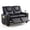 Black, variant on Costway 2-Seater Kids Recliner with Cup Holders Side Storage Pockets Adjustable Backrest Black