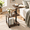 Walnut, variant on Black Walnut Rolling Swivel End Table with Adjustable Height and Wheels